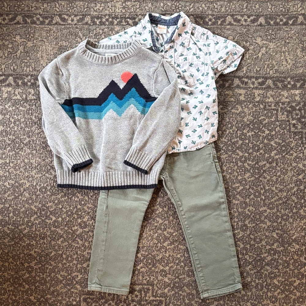 Lot of Gymboree kids shirt, sweater, pants 3T